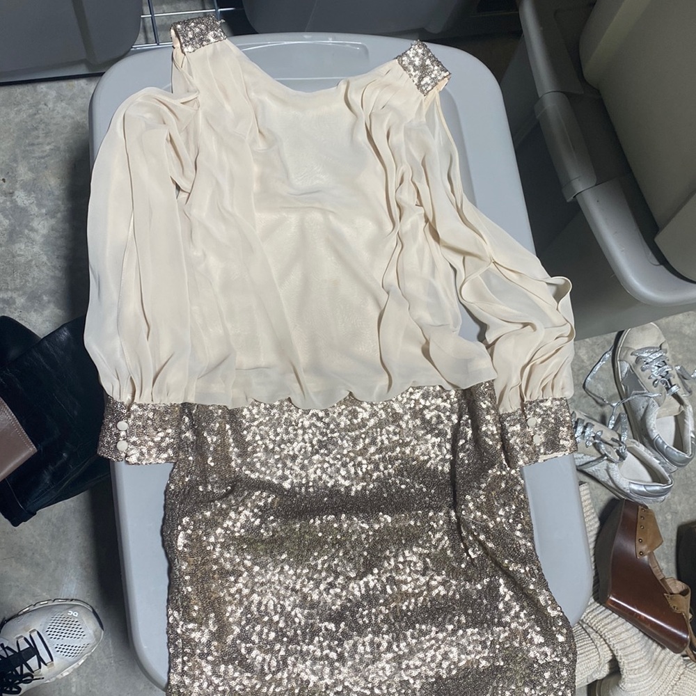 Champagne Colored Cache Dress - image 2